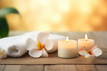 Fototapeta na wymiar Serene Massage Setting with Aromatics