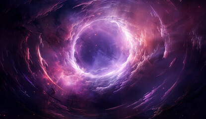 Obraz premium Purple fantasy landscape looking out into space. sci-fi landscapes, spiral group, rim light, science-fiction lands.