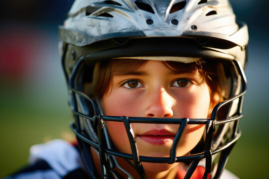 Intense Lacrosse Player in a Tight Shot