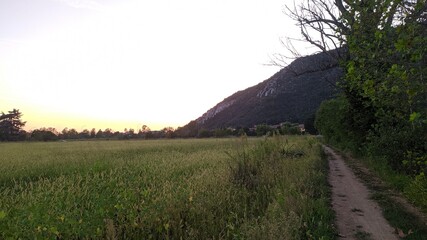 Sunset on Mountain. Natural view 