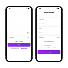 Registration From UI Concept, Login Screen