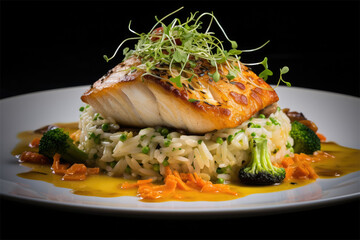 Halibut on Veggie Rice, Generative AI