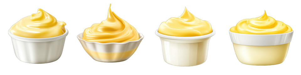 Custard clipart collection, vector, icons isolated on transparent background