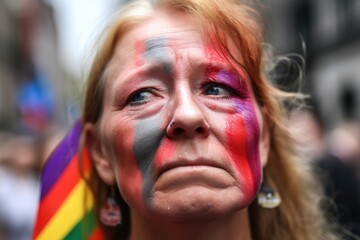 image of a transgendered woman at a pride march