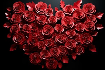 Crafts a beautifully adorned card for Valentine's Day or Mother's Day showcasing roses. Generative AI