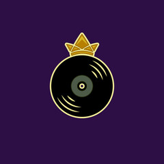 Royal music record. Illustration of a royal music record on a purple background - 644220922