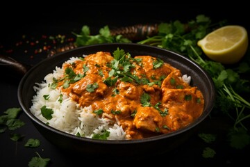 A flavorful chicken curry made with tikka masala seasoning. Generative AI