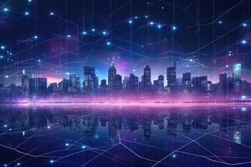 Futuristic Data City network concept