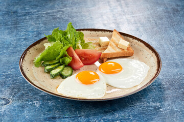 Fototapeta na wymiar traditional breakfast on the wooden board