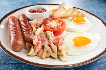 traditional breakfast on the plate