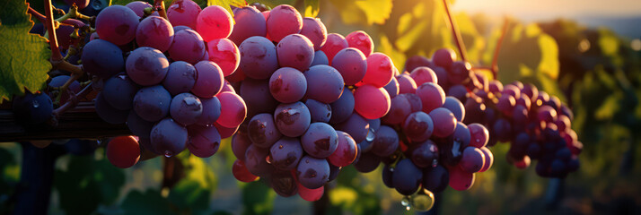 Delicious and Refreshing Grapes on Grapevines, AI generated