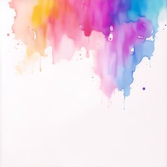 Abstract watercolor on a white background. The color splashes on the paper.
