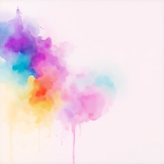 Abstract watercolor on a white background. The color splashes on the paper.