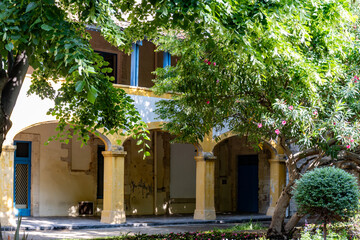 View on old streets and houses in ancient french town Arles, touristic destination, hospital of Van Gogh, Bouches-du-Rhone, France