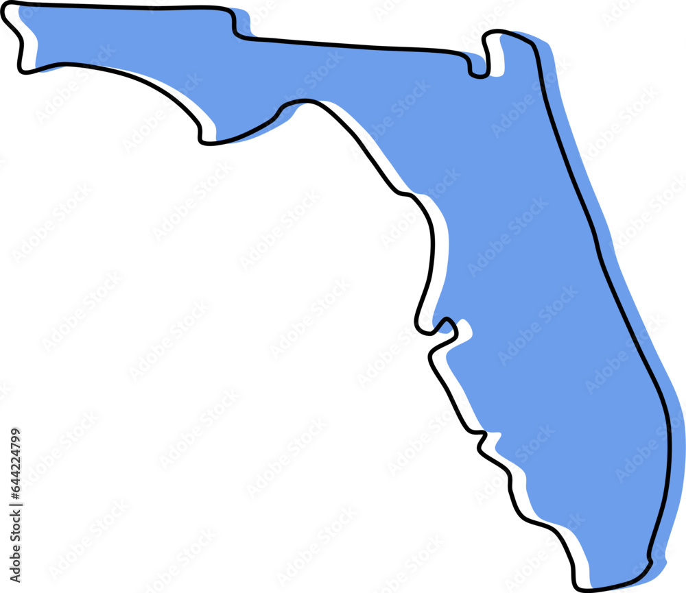 Wall mural florida map florida outline vector