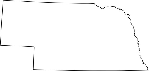 nebraska map, nebraska vector, nebraska outline, nebraska - obrazy, fototapety, plakaty