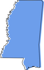 mississippi stylized mississippi state map, detailed mississippi, mississippi detailed