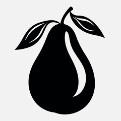 Avocado in cartoon, doodle style. 2d vector illustration in logo, icon style. Black and white AI Generative