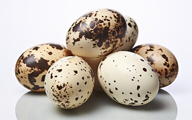 Obraz premium Quail eggs, isolated on white background