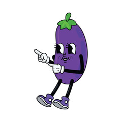vegetable cartoon character eggplant