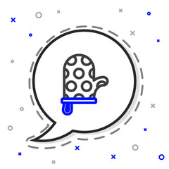 Line Oven glove icon isolated on white background. Kitchen potholder sign. Cooking glove. Colorful outline concept. Vector