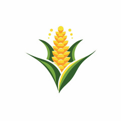 Corn in cartoon, doodle style. 2d vector illustration in logo, icon style. Black and white AI Generative