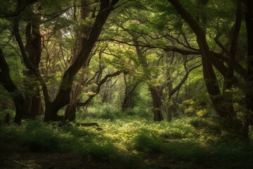 Fototapeta na wymiar A lively forest. Generative AI