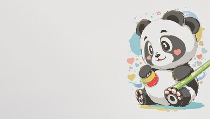 Sticker Cute Adorable Animal Panda, illustration design