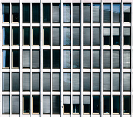 building facade with windows and blinds