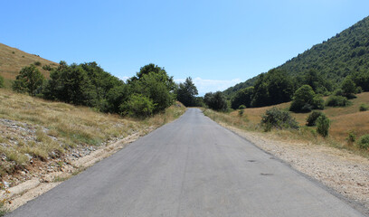 Fototapeta na wymiar Road on Mount Galicica