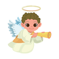 little angel with trumpet icon