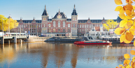 Obraz premium cityscape of Amsterdam at night