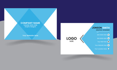 Modern double-sided creative and clean business card template. Business card for business and personal use. horizontal simple clean design. Print ready.
