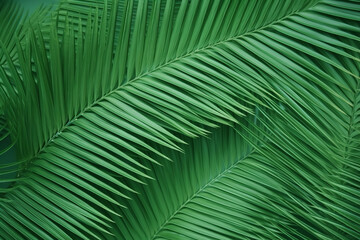 Green palm leaf pattern texture abstract background. 