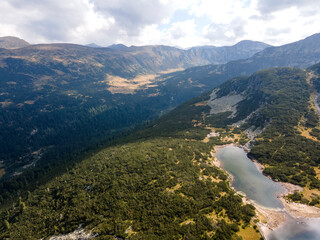 Aerial view of The Stinky Lake, Rila mountain, Bulgaria