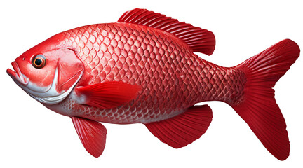red fish isolated transparent - obrazy, fototapety, plakaty