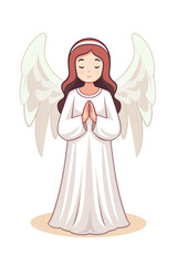 A red-haired angel with white wings