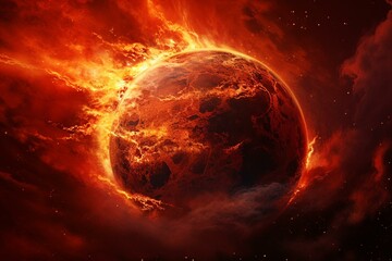 burning planet. Generative AI