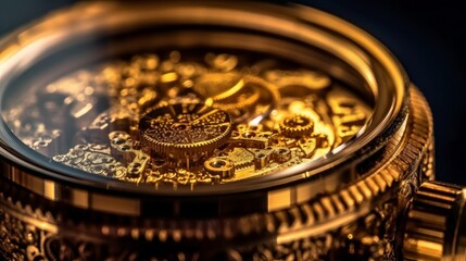 Fototapeta na wymiar Vintage Metal Timepiece: An Antique Clock of Value, generative AI