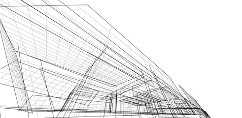 Abstract architectural background vector 3d illustration