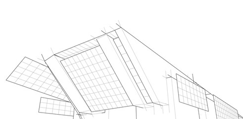 Abstract architectural background vector 3d illustration