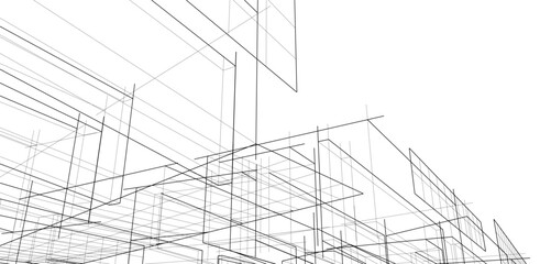 Abstract architectural background vector 3d illustration