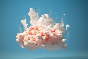 3D image of a cumulus cloud formed from condensed ozone with a cut-out background. Generative AI - obrazy, fototapety, plakaty