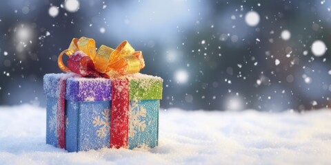 Merry Christmas and Happy new year. Festive background with gift boxes. Christmas gift box