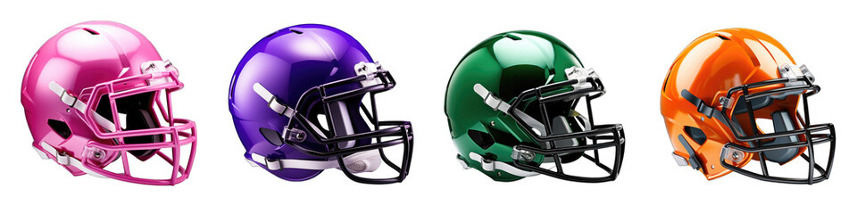 Fototapeta premium Football Helmet clipart collection, vector, icons isolated on transparent background