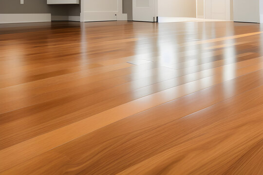 Piso de madeira brilhante quarto mockup