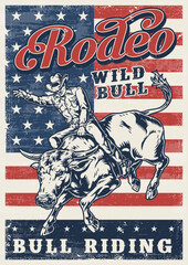 American rodeo colorful vintage sticker