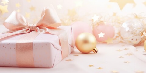 Merry Christmas and Happy new year. Festive background with gift boxes. Christmas gift box