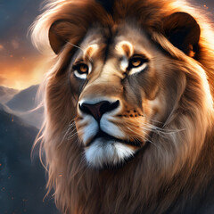 Portrait d'un lion.
