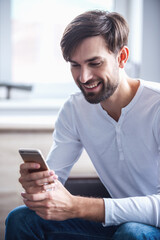Handsome man at home